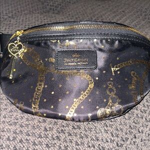 NWT Juicy Couture Black and Gold Patterned Fanny Pack